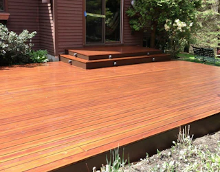 cedar deck finished in a natural tone sealer Cedar Deck in Natural