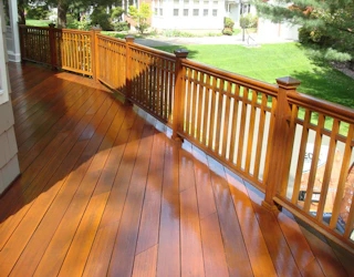 mahogany deck with a natural tone sealer Mahogany Deck Natural