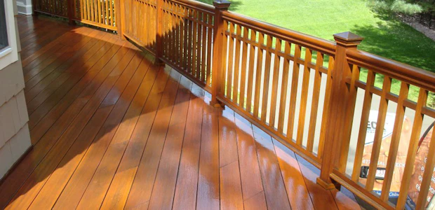 mahogany deck with a natural tone sealer Mahogany Deck Natural