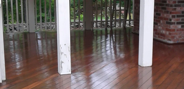 mahogany deck with a dark oak stain Shea Mah w/ Dark Oak